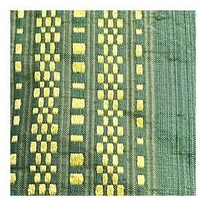 Scalamandre Fabric Sample 100% Silk Green And Yellow Woven 24” X 27” 1961 Stripe